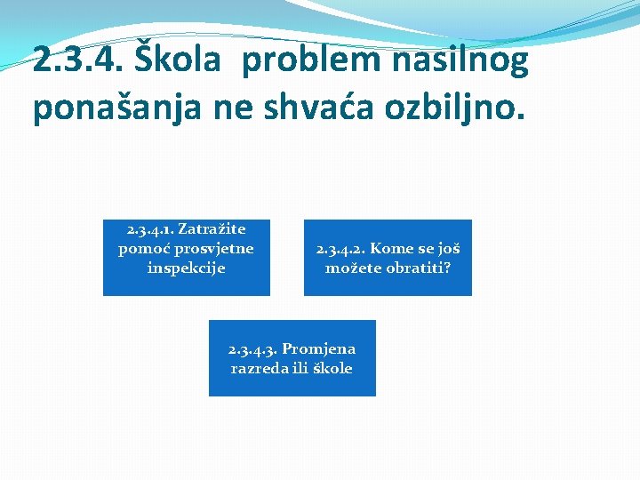 2. 3. 4. Škola problem nasilnog ponašanja ne shvaća ozbiljno. 2. 3. 4. 1.