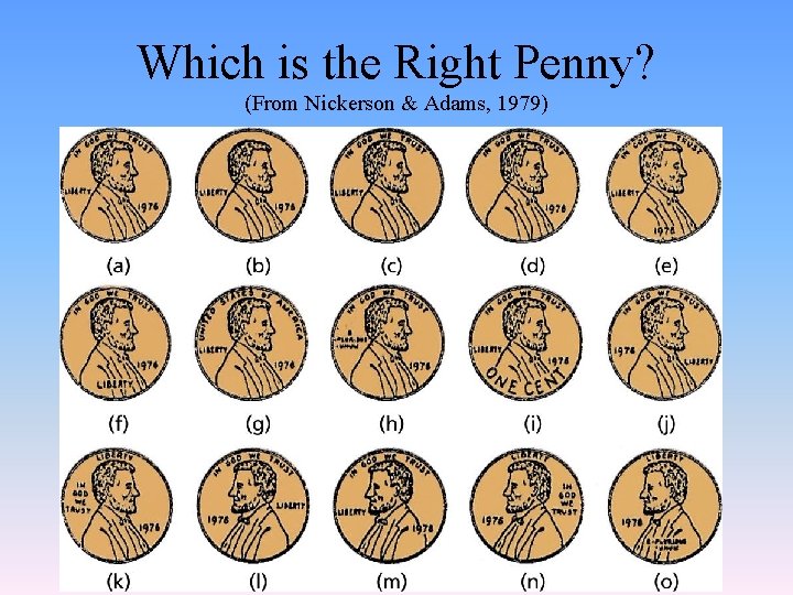 Which is the Right Penny? (From Nickerson & Adams, 1979) 