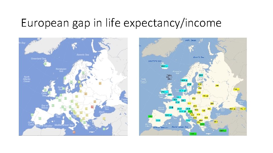 European gap in life expectancy/income 