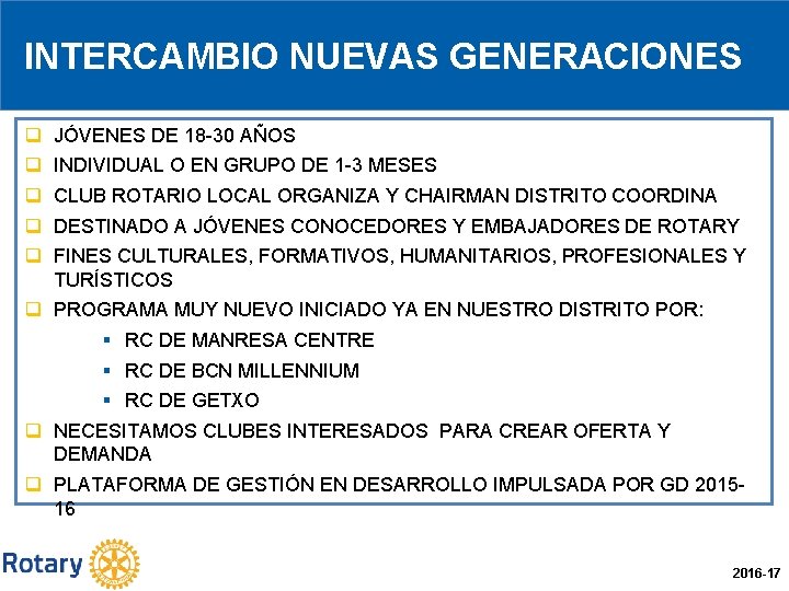 INTERCAMBIO NUEVAS GENERACIONES q q q JÓVENES DE 18 -30 AÑOS INDIVIDUAL O EN