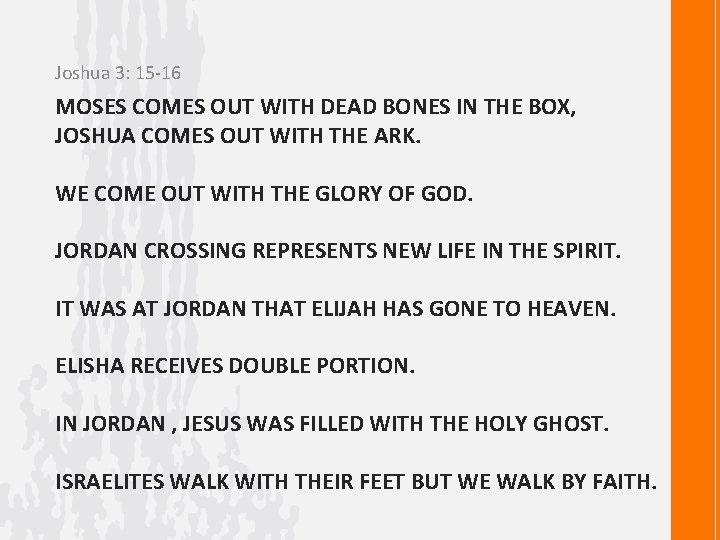 Joshua 3: 15 -16 MOSES COMES OUT WITH DEAD BONES IN THE BOX, JOSHUA