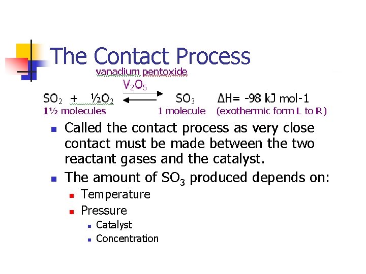 The Contact Process n n Called the contact process as very close contact must