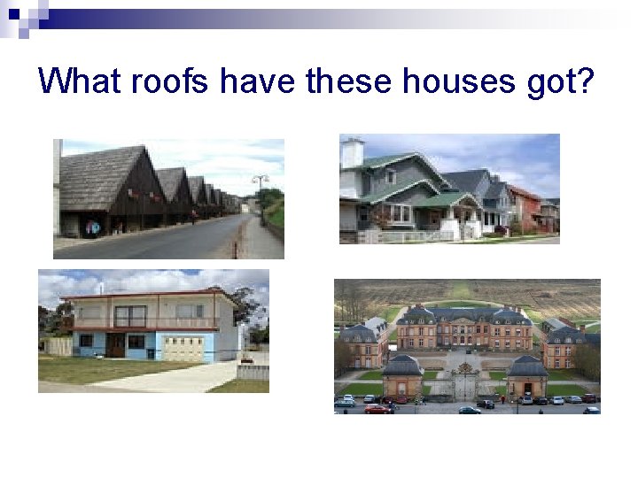 What roofs have these houses got? 