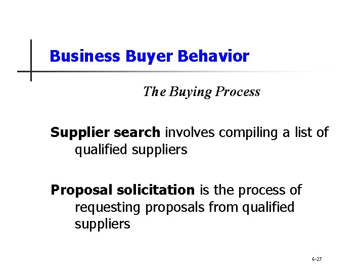 Business Buyer Behavior The Buying Process Supplier search involves compiling a list of qualified