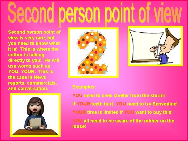 Second person point of view is very rare, but you need to know what