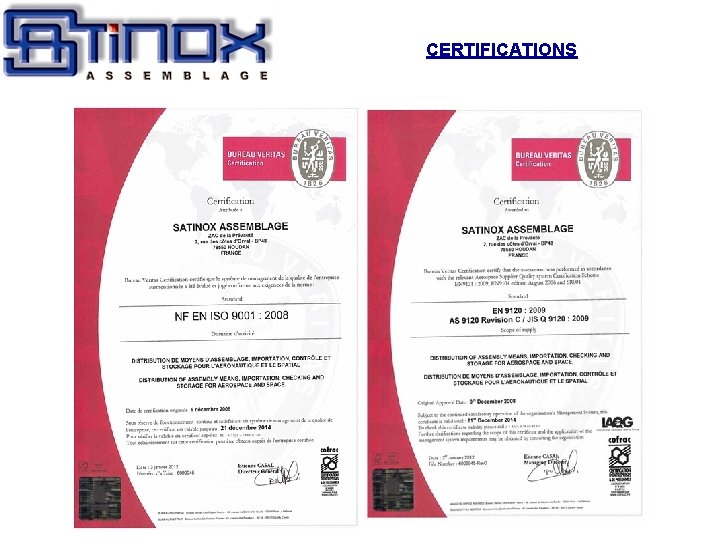 CERTIFICATIONS 