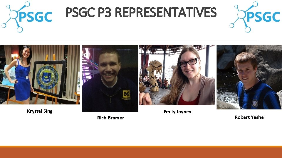 PSGC P 3 REPRESENTATIVES Krystal Sing Rich Bramer Emily Jaynes Robert Yeshe 