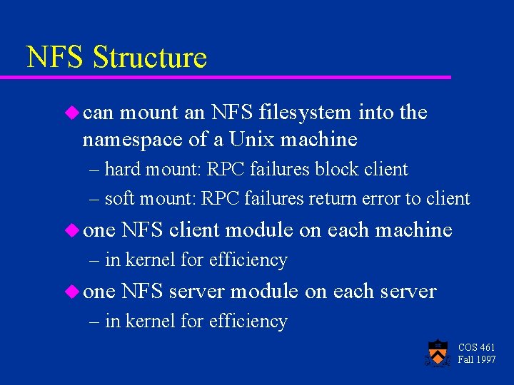 NFS Structure u can mount an NFS filesystem into the namespace of a Unix NFS Structure u can mount an NFS filesystem into the namespace of a Unix