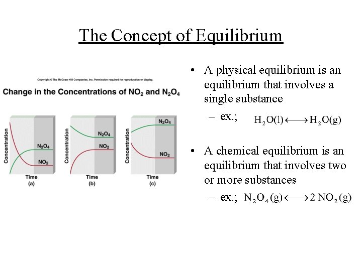 The Concept of Equilibrium • A physical equilibrium is an equilibrium that involves a