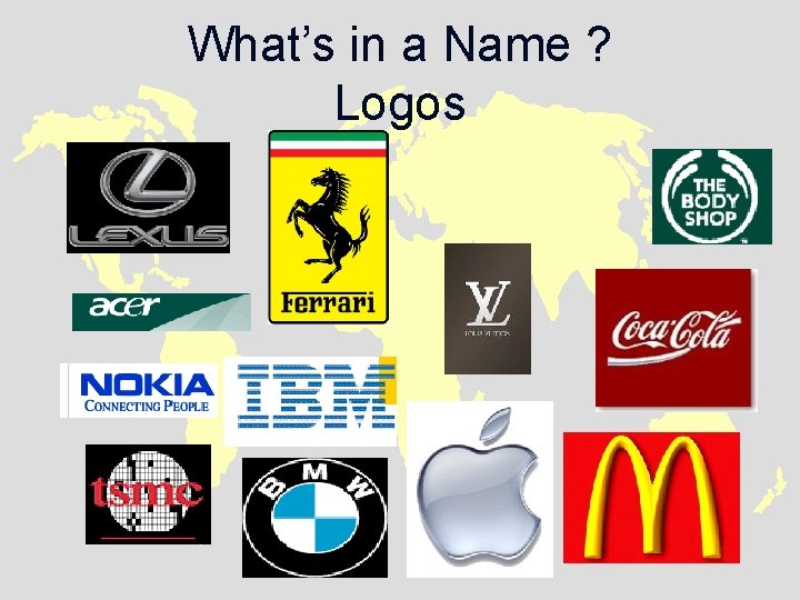 What’s in a Name ? Logos What’s in a Name ? Logos