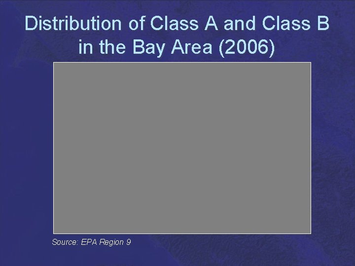 Distribution of Class A and Class B in the Bay Area (2006) Source: EPA