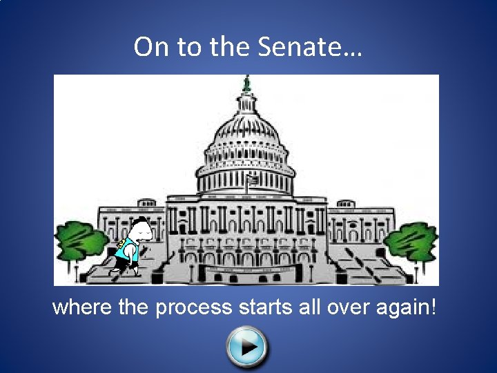 On to the Senate… where the process starts all over again! 