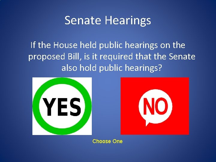 Senate Hearings If the House held public hearings on the proposed Bill, is it