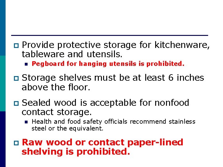 p Provide protective storage for kitchenware, tableware and utensils. n Pegboard for hanging utensils