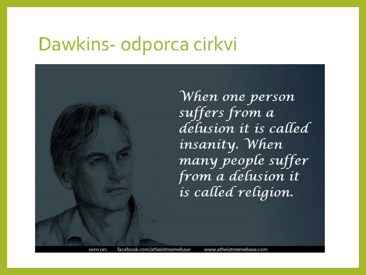 Dawkins- odporca cirkvi 