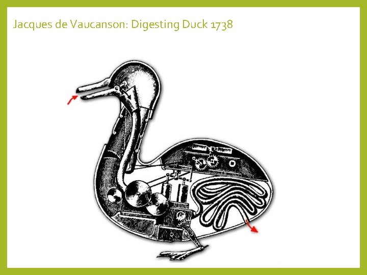 Jacques de Vaucanson: Digesting Duck 1738 