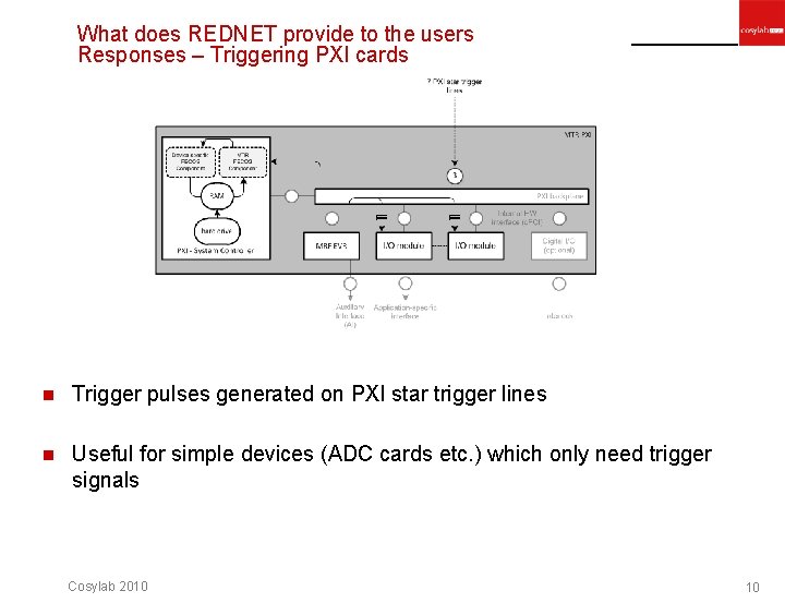 What does REDNET provide to the users Responses – Triggering PXI cards n Trigger