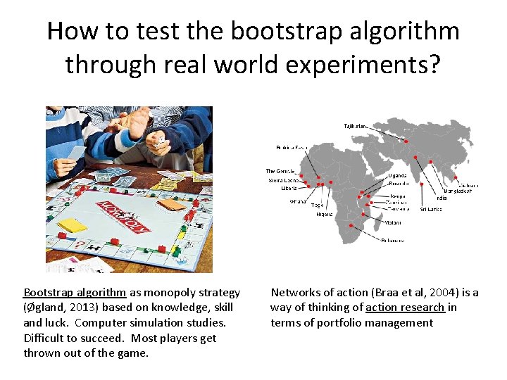 How to test the bootstrap algorithm through real world experiments? Bootstrap algorithm as monopoly