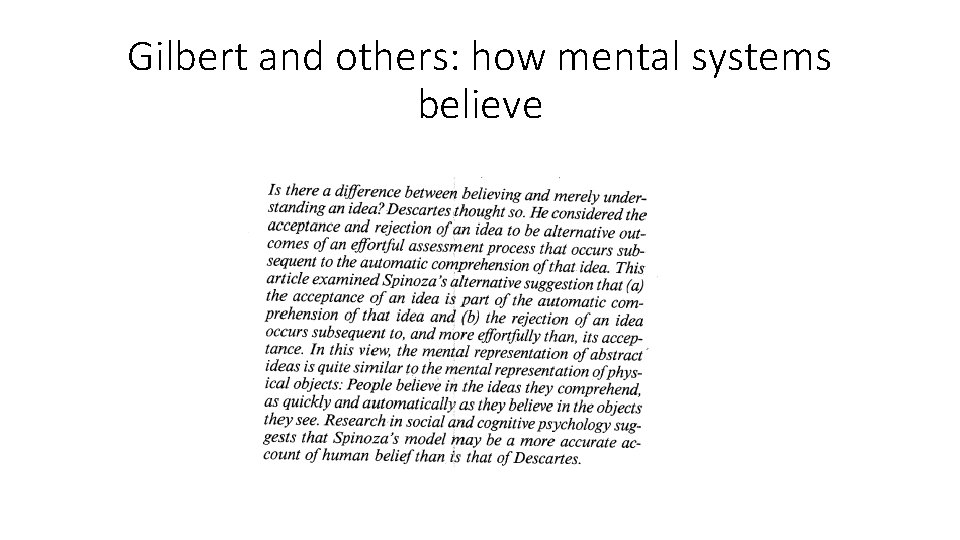 Gilbert and others: how mental systems believe 