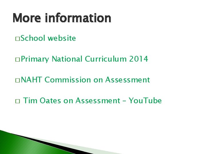 More information � School website � Primary � NAHT � National Curriculum 2014 Commission