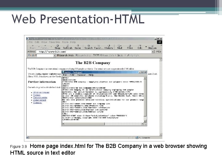 Web Presentation-HTML Home page index. html for The B 2 B Company in a