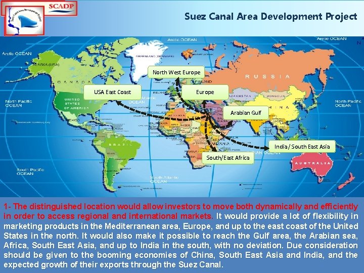 Suez Canal Area Development Project North West Europe USA East Coast Europe Arabian Gulf