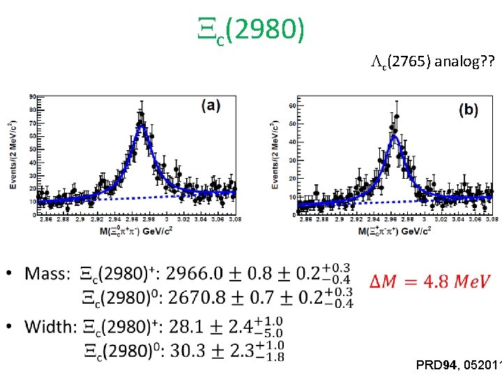  c(2980) • c(2765) analog? ? PRD 94, 052011 
