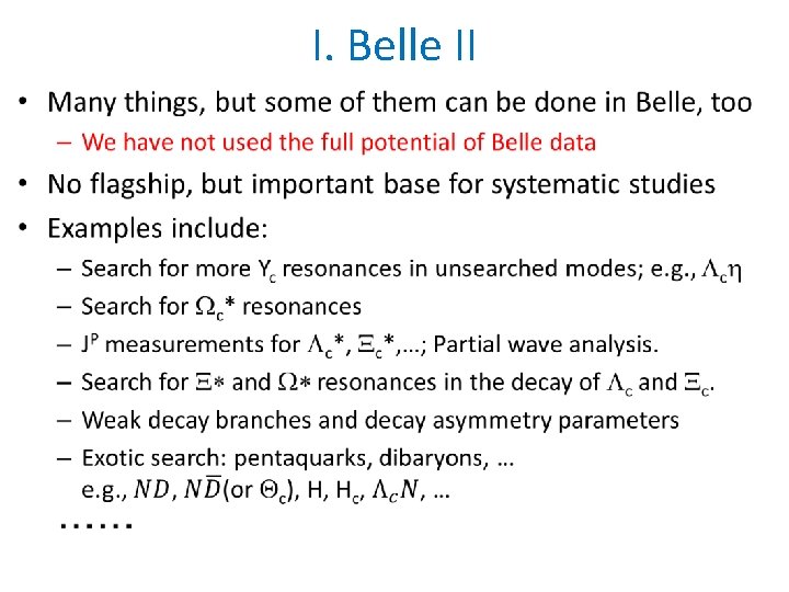 I. Belle II • 