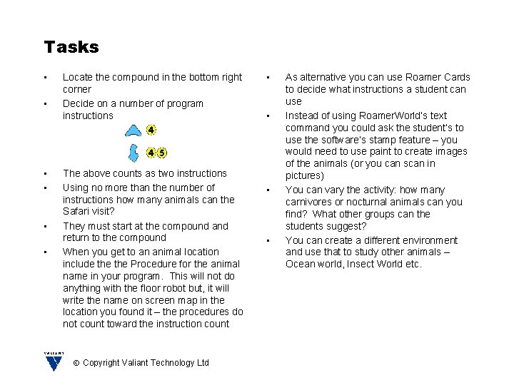 Tasks • • • Locate the compound in the bottom right corner Decide on