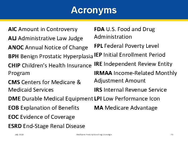 Acronyms FDA U. S. Food and Drug AIC Amount in Controversy Administration ALJ Administrative