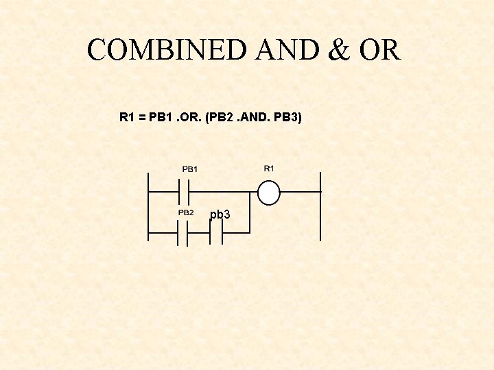 COMBINED AND & OR R 1 = PB 1. OR. (PB 2. AND. PB