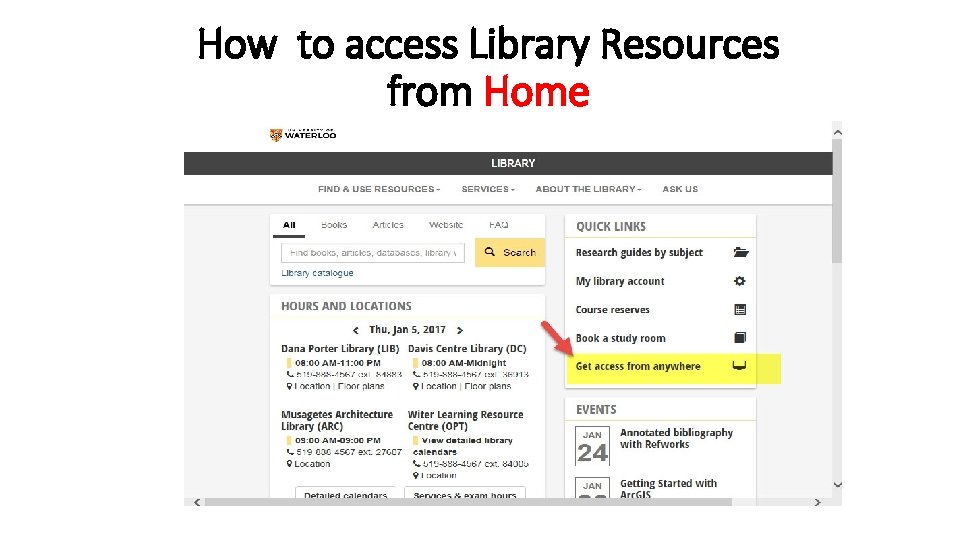 How to access Library Resources from Home 