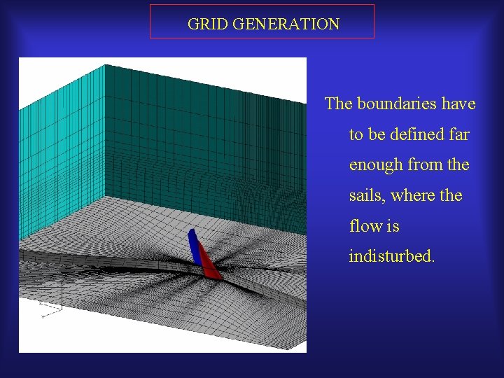 GRID GENERATION The boundaries have to be defined far enough from the sails, where