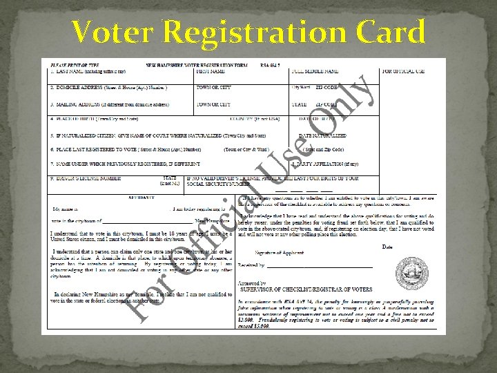 Voter Registration Card 