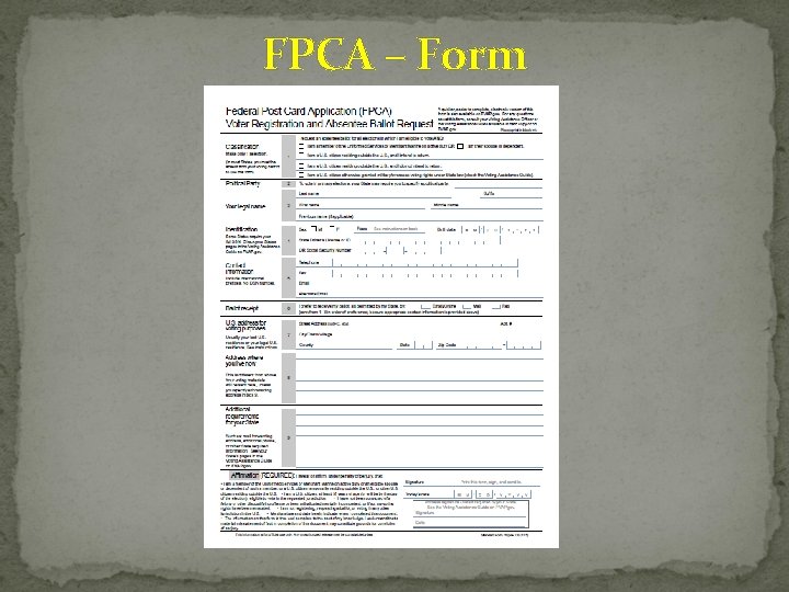 FPCA – Form 