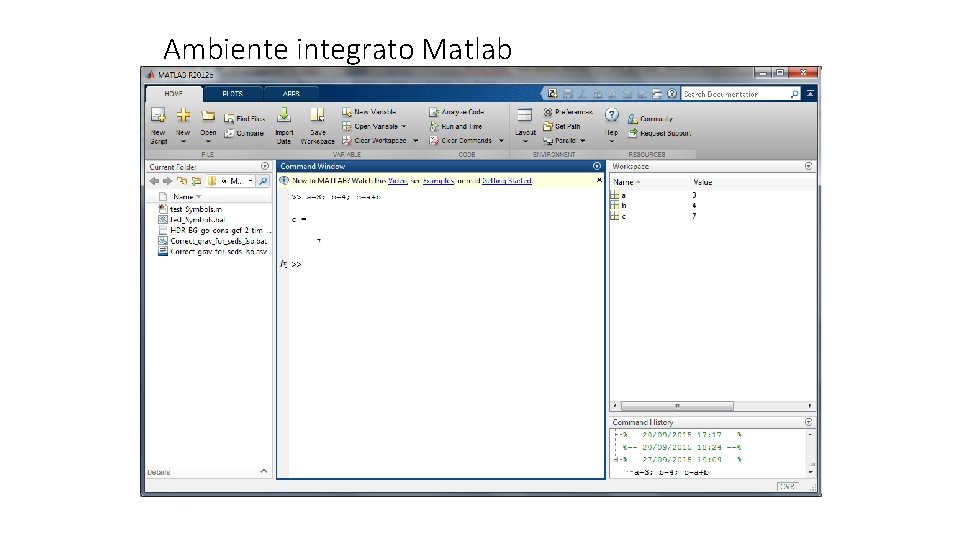 Ambiente integrato Matlab 