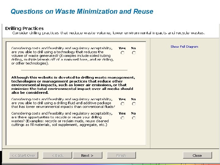 Questions on Waste Minimization and Reuse 