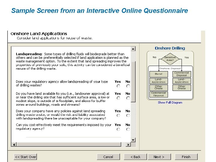 Sample Screen from an Interactive Online Questionnaire 