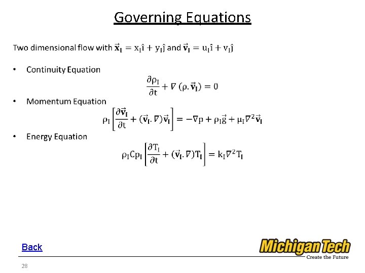 Governing Equations Back 28 