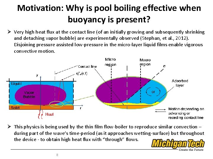 Motivation: Why is pool boiling effective when buoyancy is present? Ø Very high heat