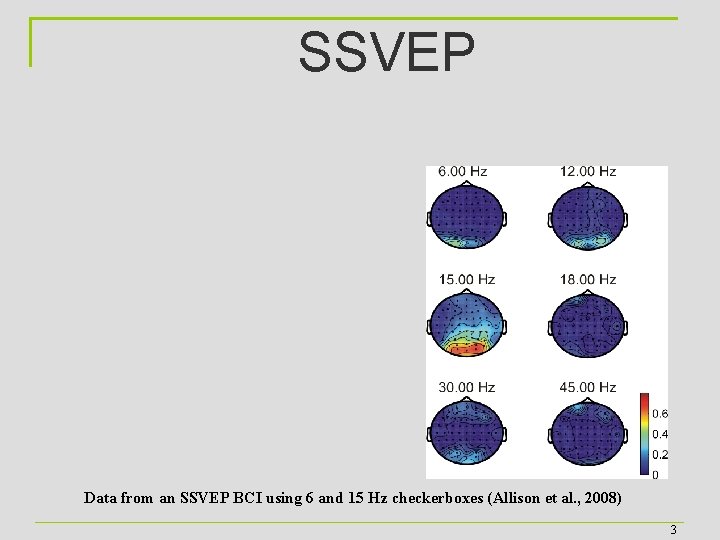 SSVEP Data from an SSVEP BCI using 6 and 15 Hz checkerboxes (Allison et