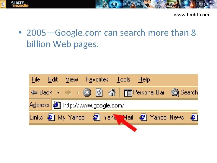 www. hndit. com • 2005—Google. com can search more than 8 billion Web pages.