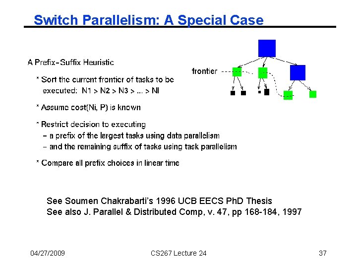 Switch Parallelism: A Special Case See Soumen Chakrabarti’s 1996 UCB EECS Ph. D Thesis