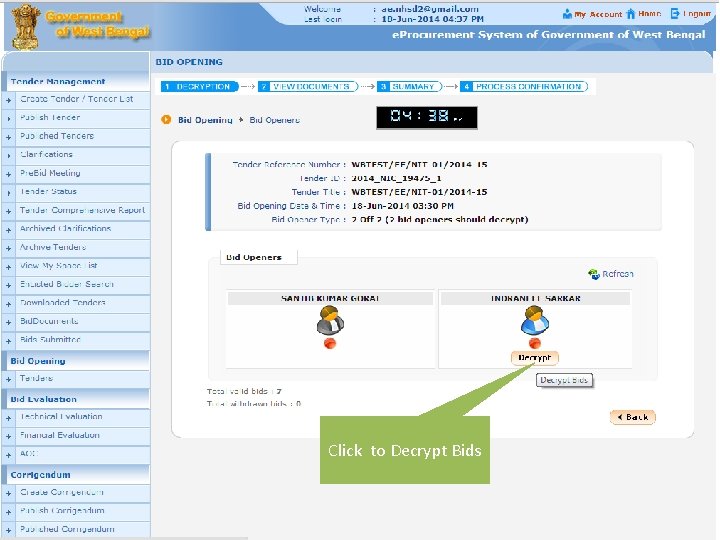Click to Decrypt Bids 