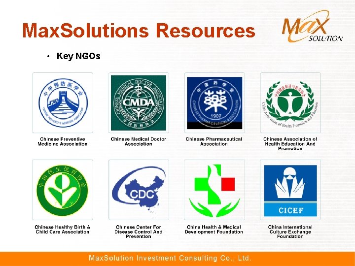 Max. Solutions Resources • Key NGOs 