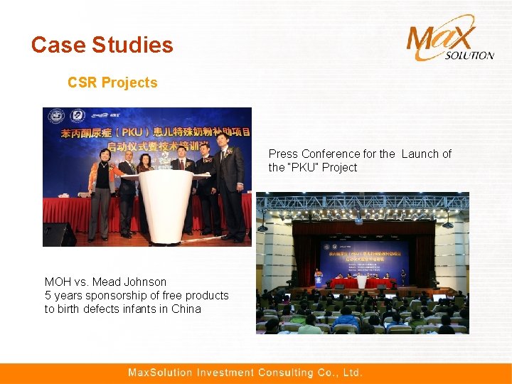 Case Studies CSR Projects Press Conference for the Launch of the “PKU” Project MOH