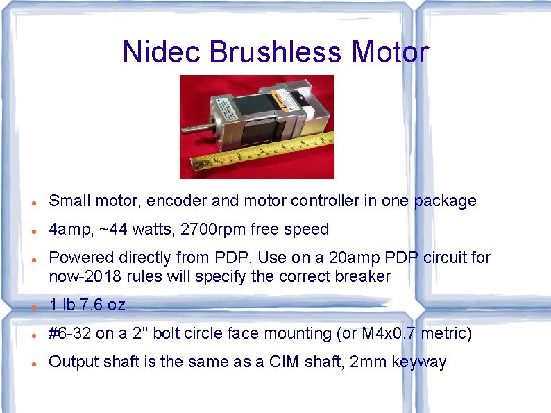 Nidec Brushless Motor Small motor, encoder and motor controller in one package 4 amp,