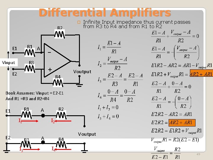Differential Amplifiers � R 2 R 1 A E 1 - R 3 Vinput