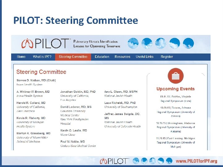 PILOT: Steering Committee 