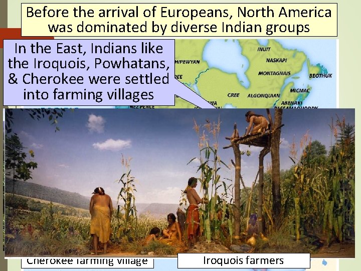 Before the arrival of Europeans, North America was dominated by diverse Indian groups In